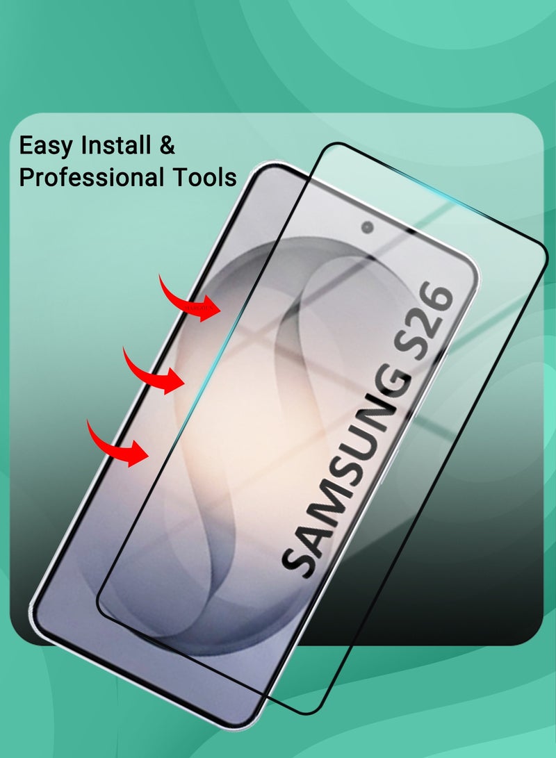 CATANES For Samsung Galaxy S26 Tempered Glass Screen Protector - Ultra Clear & Scratch Resistant - Bubble-Free Easy Installation- 3D - Image 5